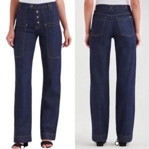 7 For All Mankind Dark Indigo Wide Leg Jeans